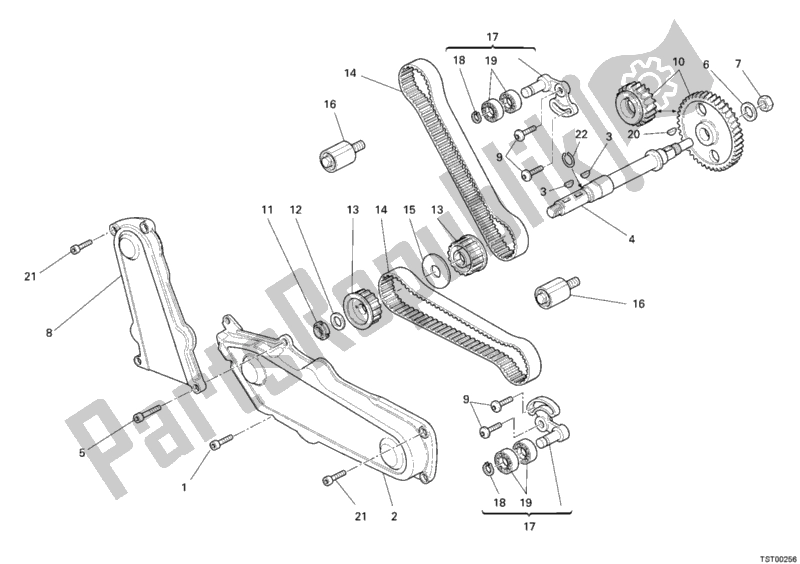Toutes les pièces pour le Courroie De Distribution du Ducati Monster S2R 800 Dark 2006
